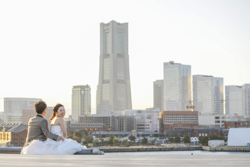 優しい夕日の撮影