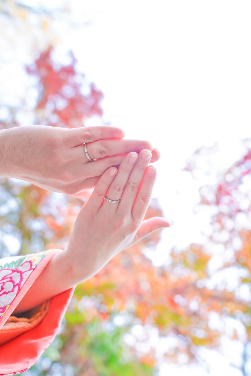 指輪ショットもグラデーションで