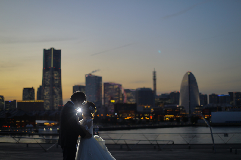 横浜を一望しながら