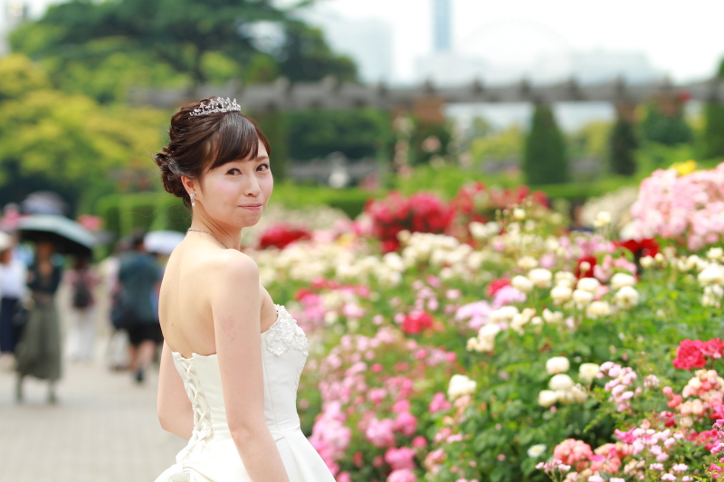 お花に囲まれて