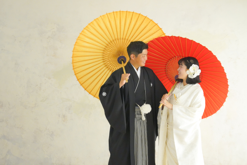 まずは、スタジオで和装の撮影をスタート!