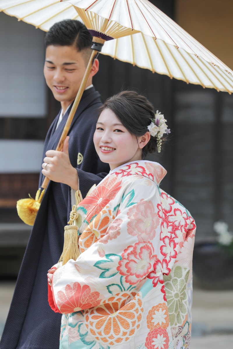 和装用番傘を使って