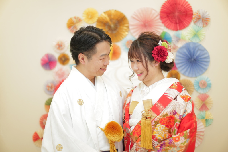 着物なら和風な背景で♪