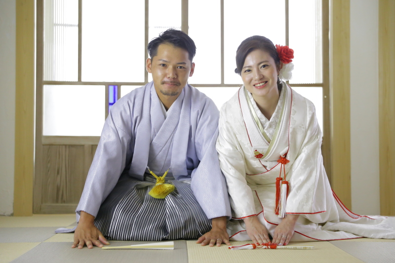 茶室で和装らしく