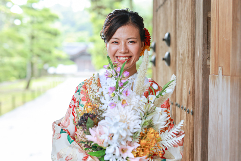 持込のブーケと