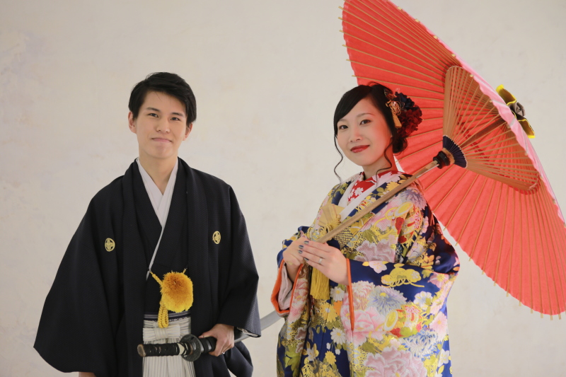 和装に着替えて