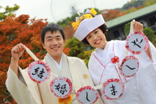 万博公園でカッチリ和装ロケーション