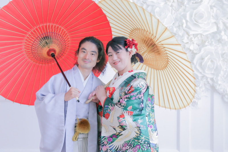 和傘とにっこり