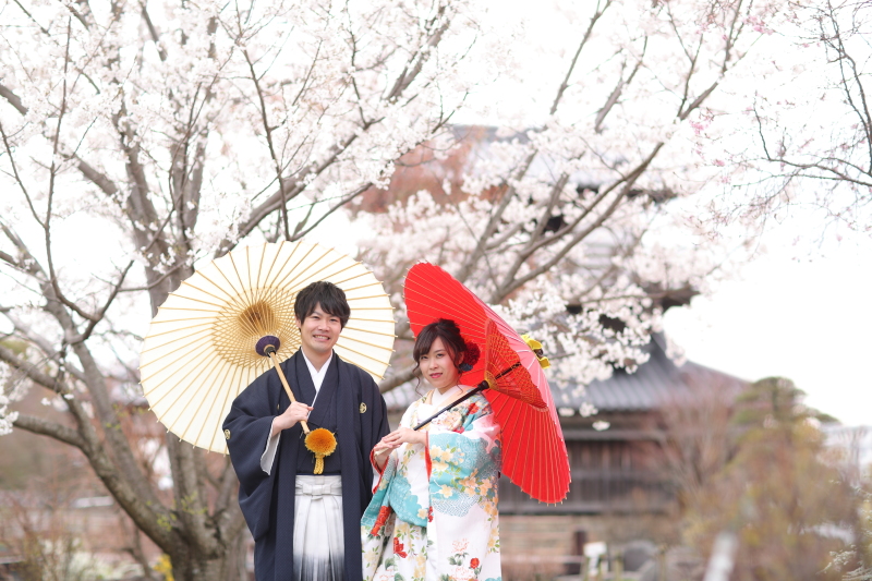 桜と一緒に