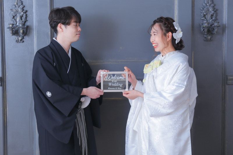Weddingプレートを持って・・・