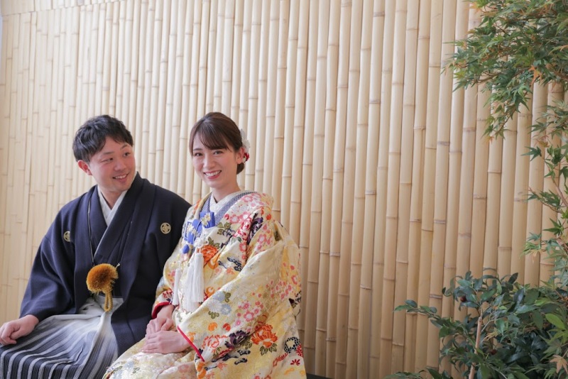 竹の背景が和装にぴったりです!