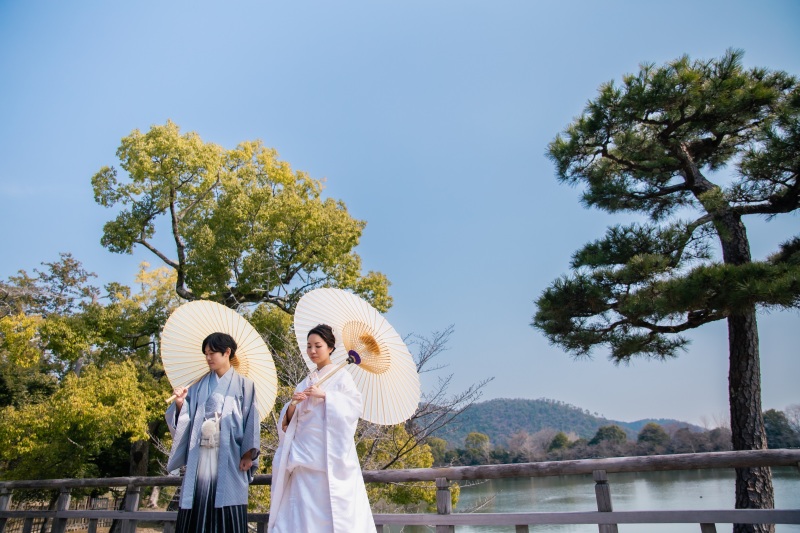 大覚寺院内にて