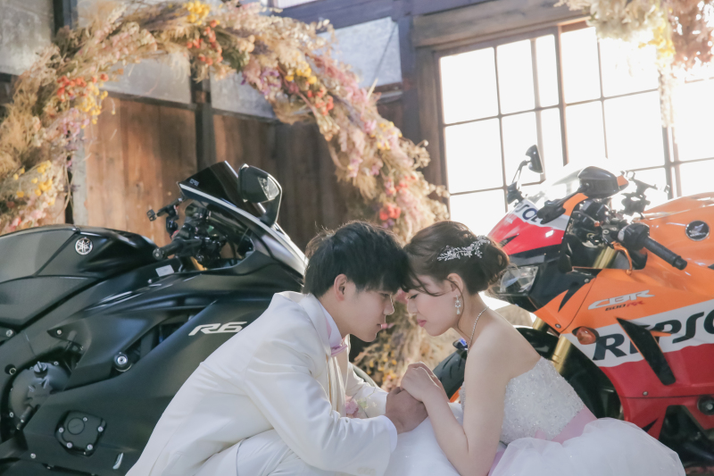 念願のバイクとの撮影