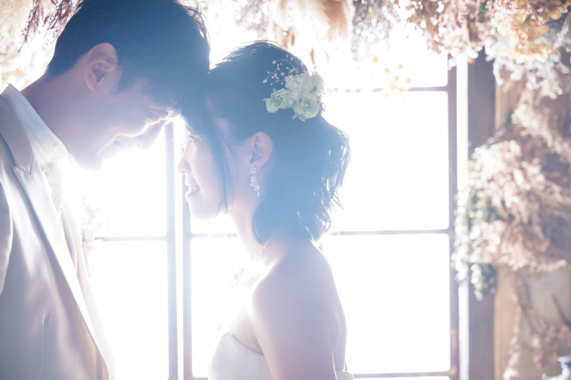 おでこをあわせて