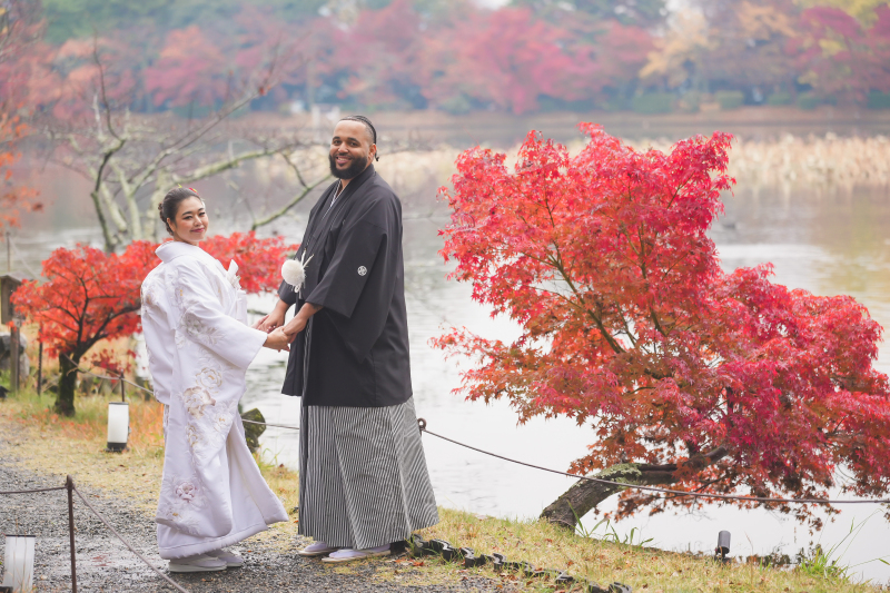 雨の大覚寺ロケーション