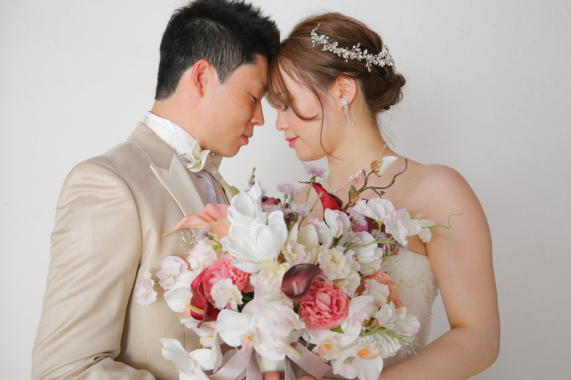 洋装にチェンジしてスタジオ撮影へ