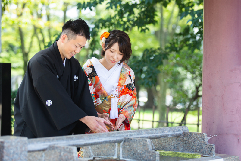 手水をしてから♪