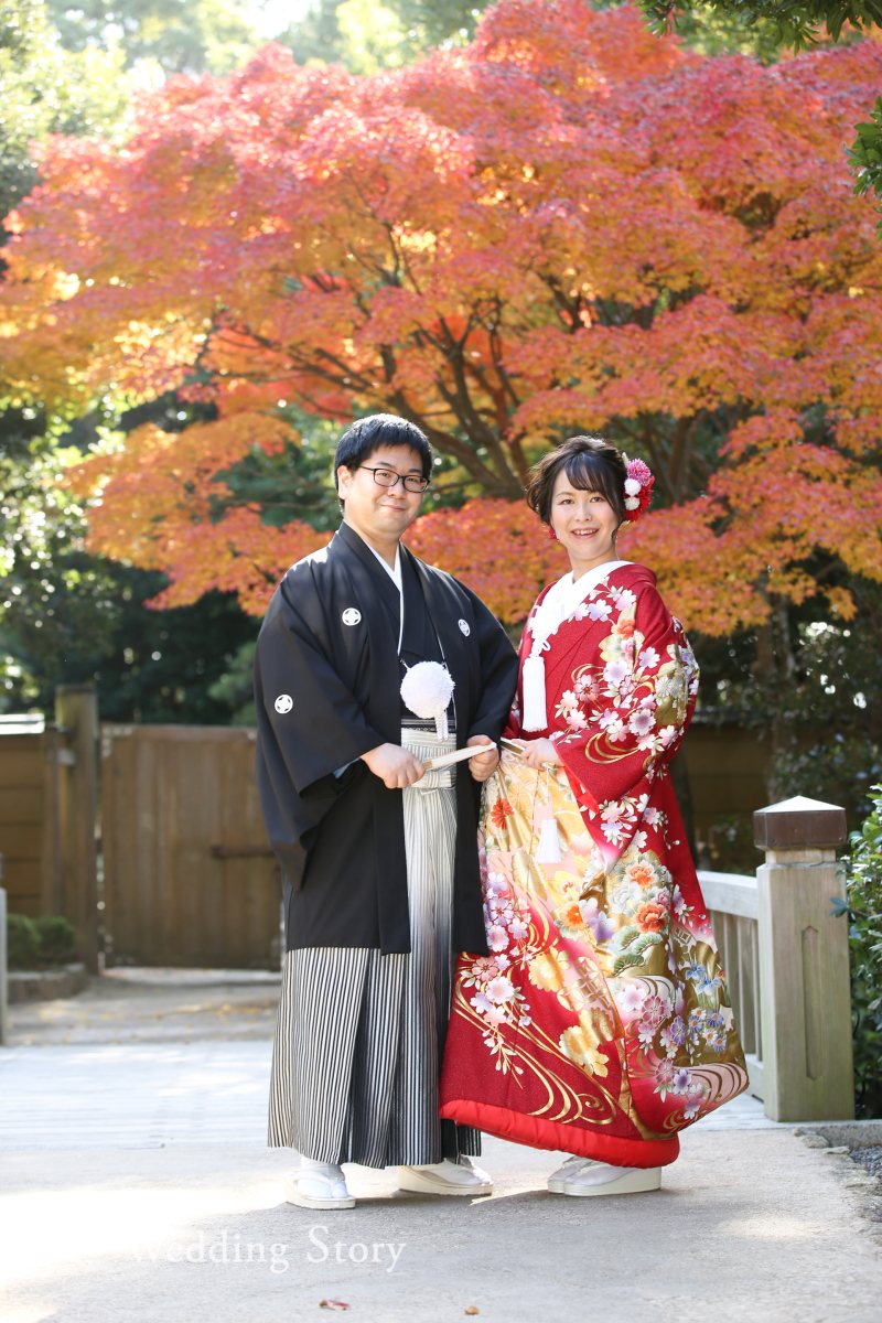 紅葉×日本庭園♡