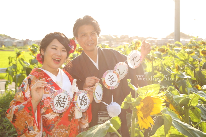 ひまわりロケーションも 撮影日 2019年7月27日 21世紀の森と広場 旧吉田家住宅歴史公園 Wedding Story 松戸店 千葉県でフォトウェディング探すならphotorait
