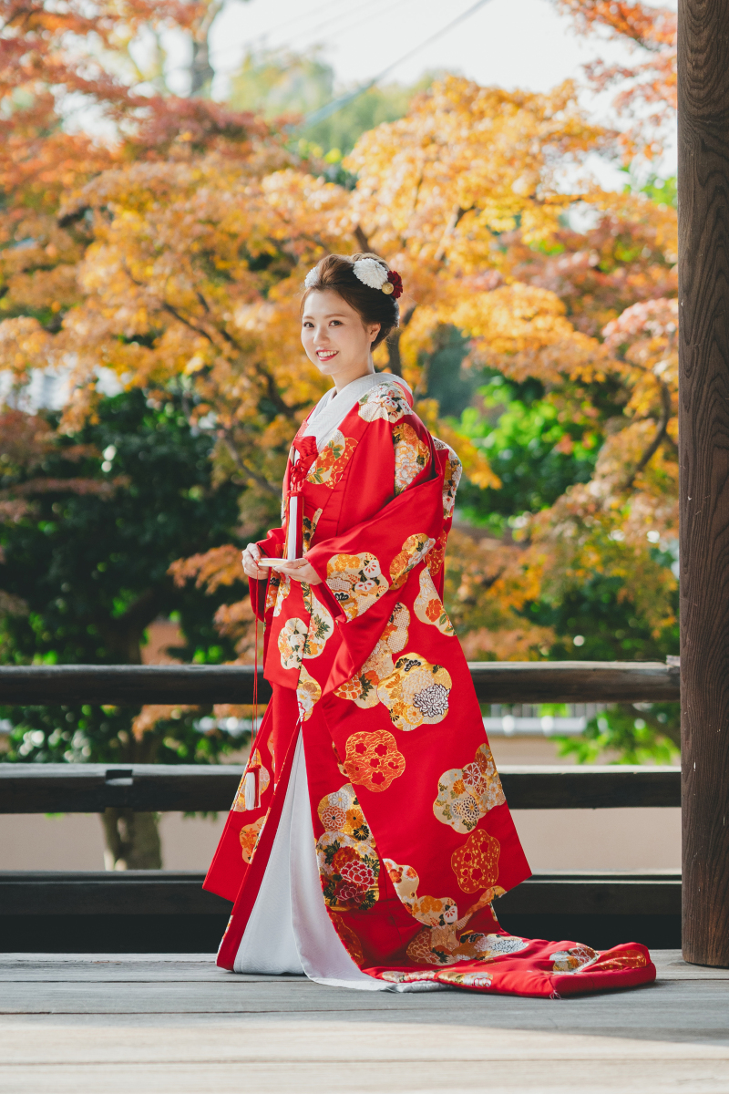 色打掛１０５番　赤色、梅花慶福