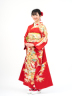 振袖　赤色・四季古典柄　品番：K-22