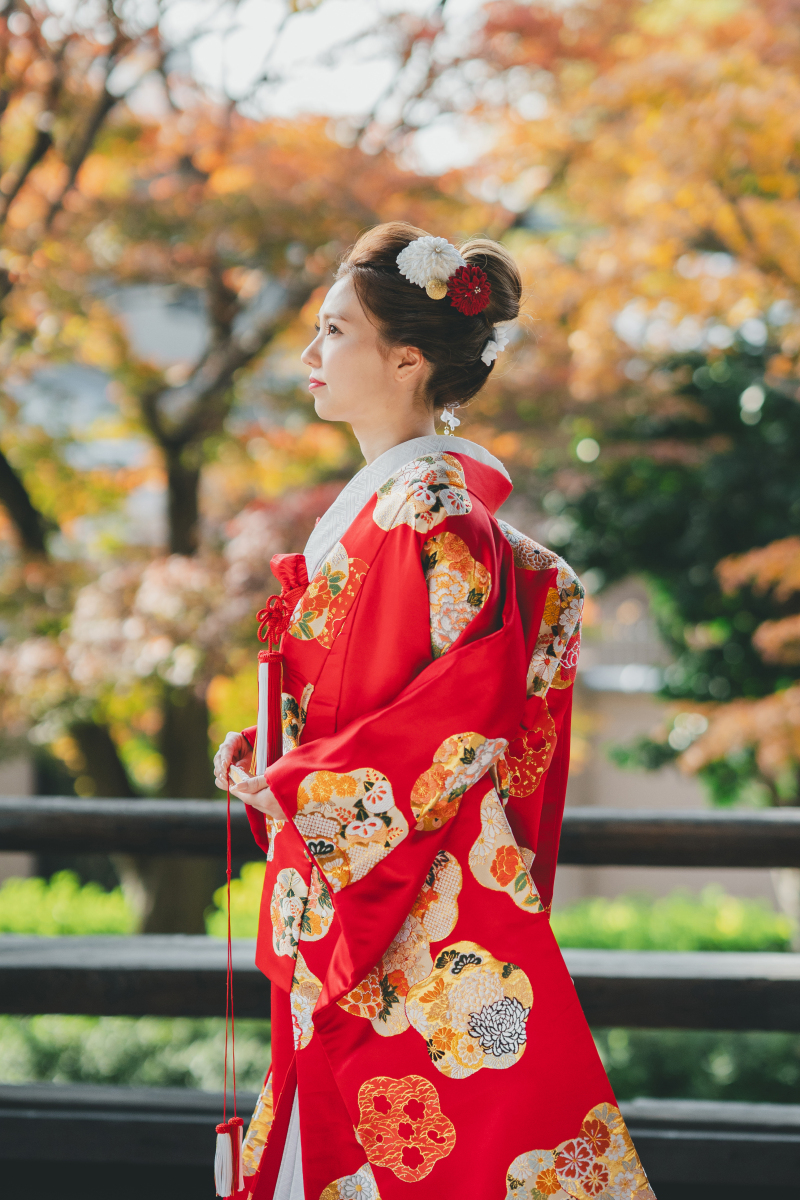 色打掛１０５番　赤色、梅花慶福