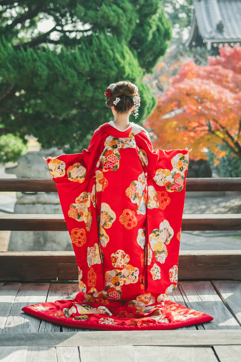 色打掛１０５番　赤色、梅花慶福