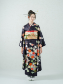 振袖　濃紫の刺繍　品番：SK-55