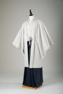 白地にドット柄＆グレー・市松柄の袴