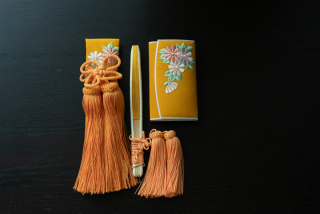 筥迫・懐剣　刺繍入り橙