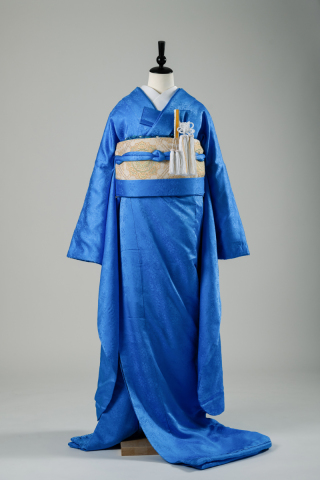 色掛下・紺碧色（シルク素材）