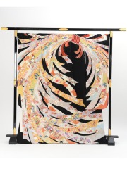 振袖　黒地熨斗柄　品番：K-25