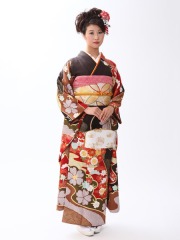 振袖　雲取り染疋田柄　品番：A-3