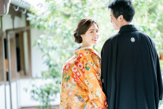 オレンジの新しい色打掛