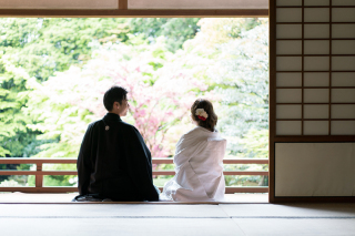 お寺でロケーション前撮り