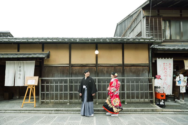 色打掛と京都の街