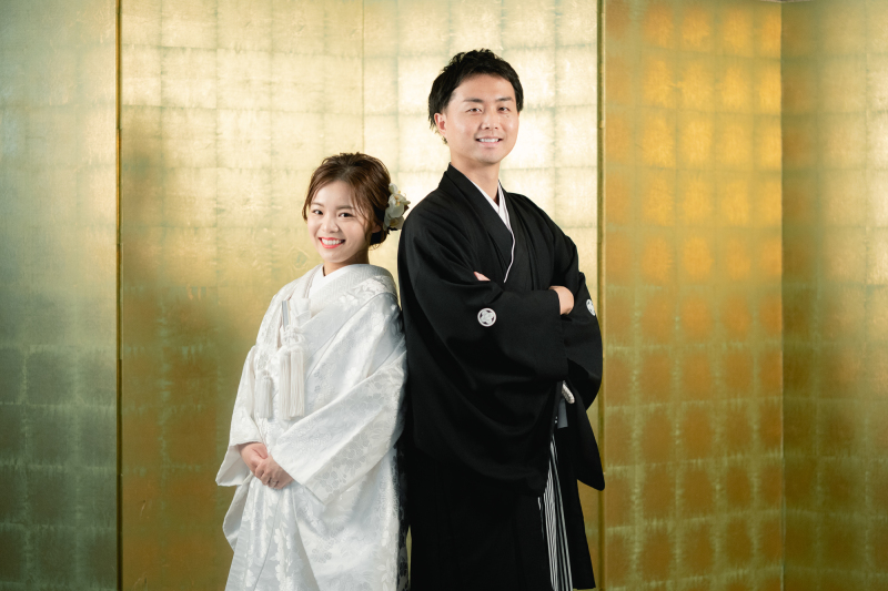 スタジオで白無垢