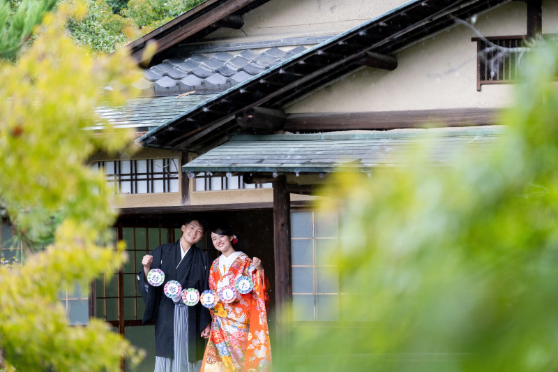 緑と神社の撮影
