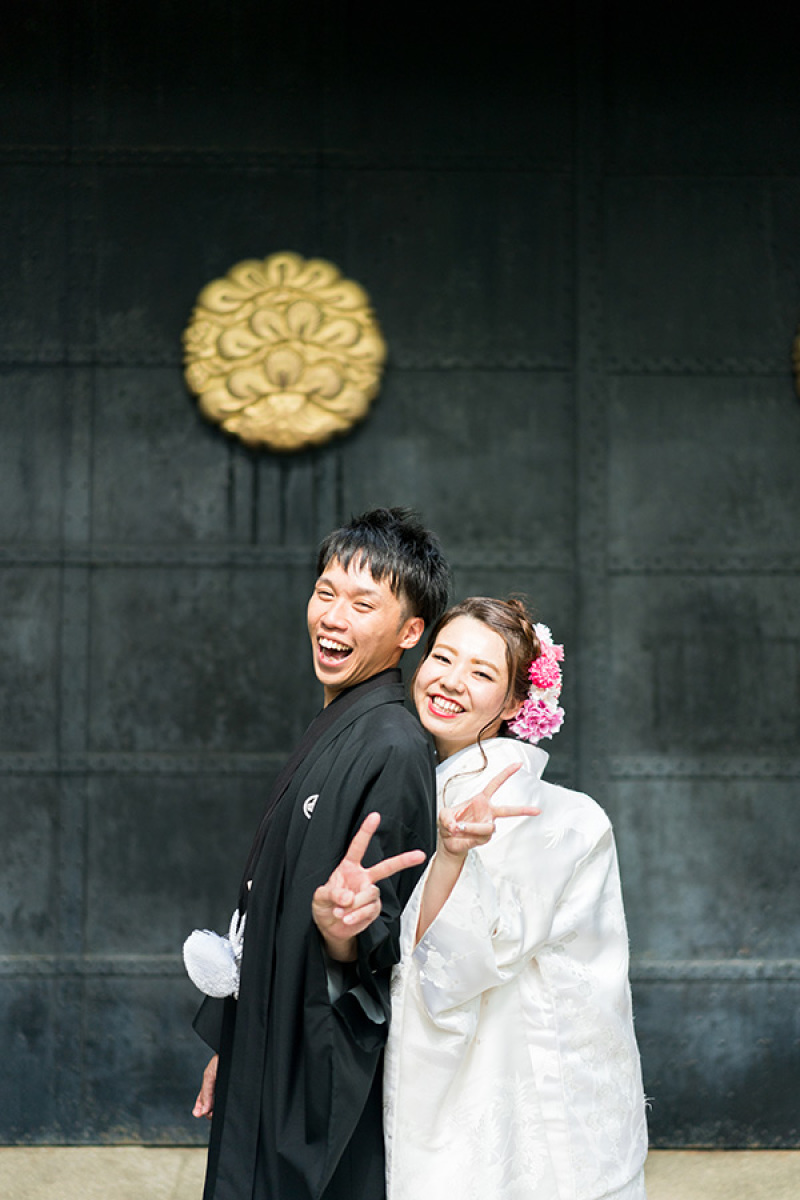 白無垢での神社撮影