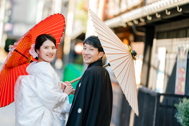 京町家の背景で