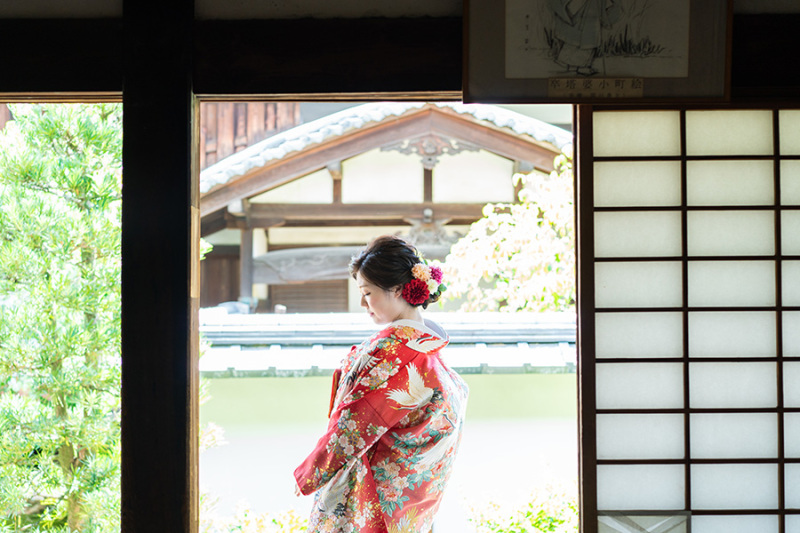 お寺での撮影も人気です