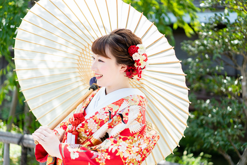 和傘でソロショット