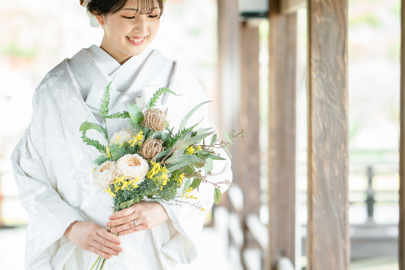 広々としたお寺での撮影