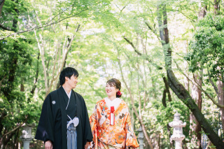 京都は大原野神社での和装の撮影