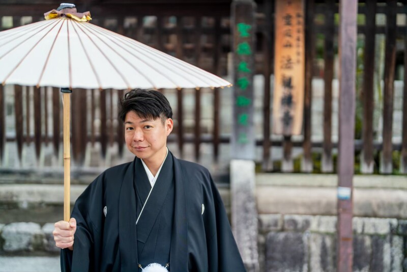 和傘でかっこよくソロショット