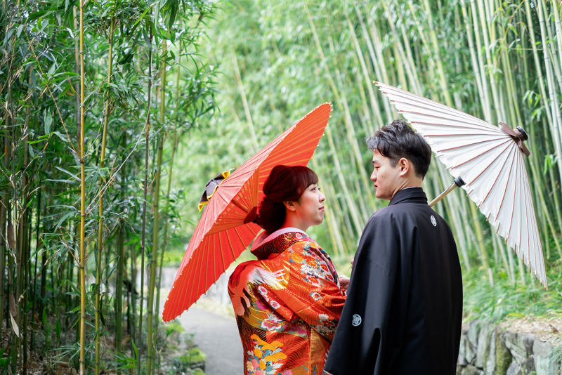 傘が絵になる風景で