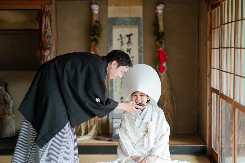 綿帽子姿も撮影