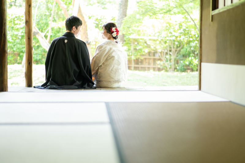 お茶室で前撮り