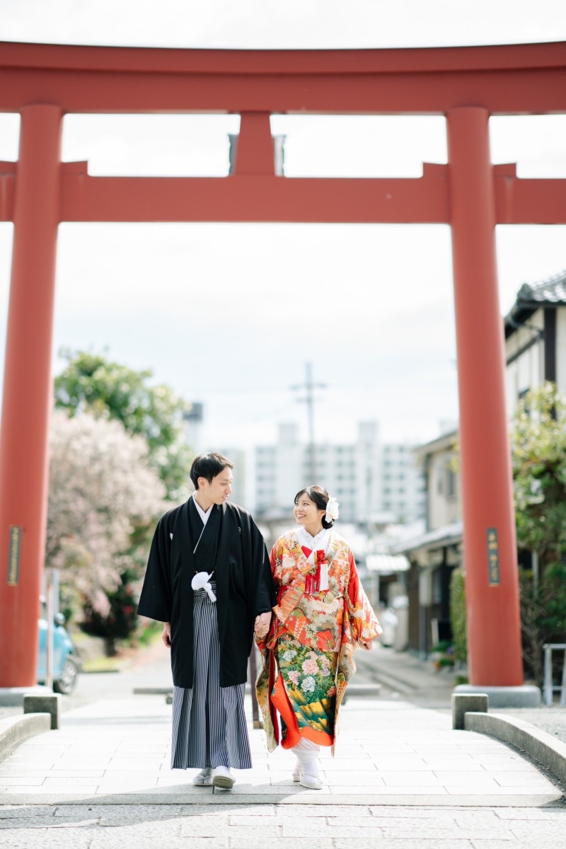 神社で和装前撮り