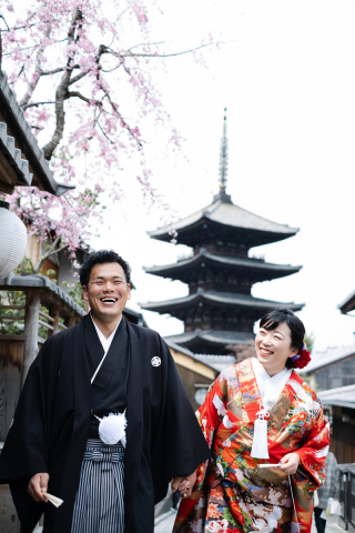 京都の街で前撮りを